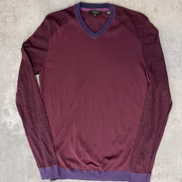 TED BAKER LONDON V-NECK SWEATER - Picture 4 of 4